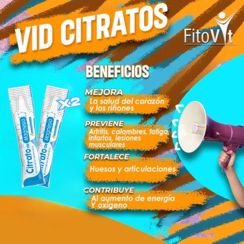 Citrato de Magnesio FITOVIT Original Con Invima (Compra 1 unidad +1 GRATIS)