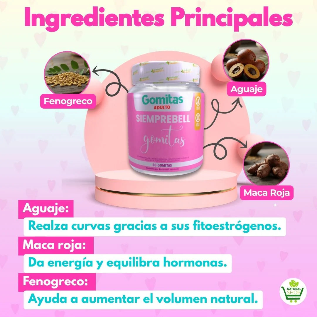 Gomitas para aumento de glúteos y busto x60