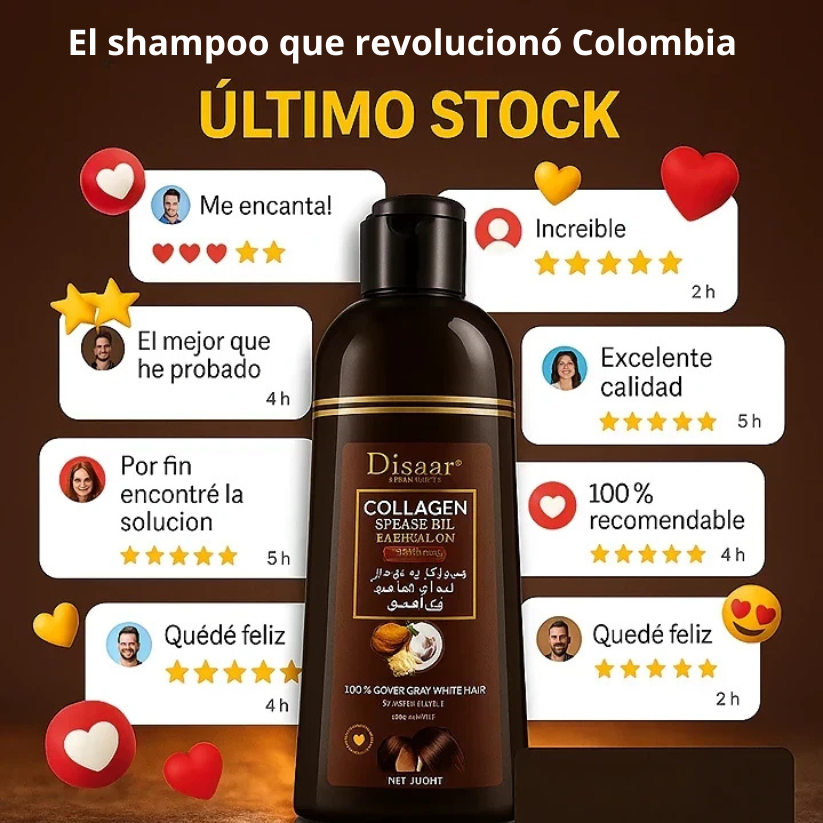 Shampoo Disaar® – Fórmula 100% Natural que Cubre las Canas al Instante
