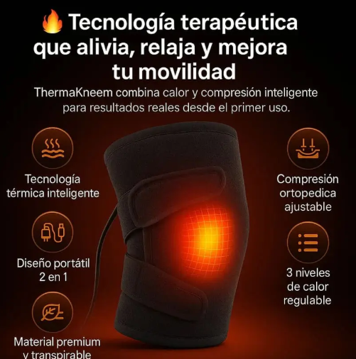 Rodillera Térmica PRO-Descansa y Alivia el Dolor Rápidamente