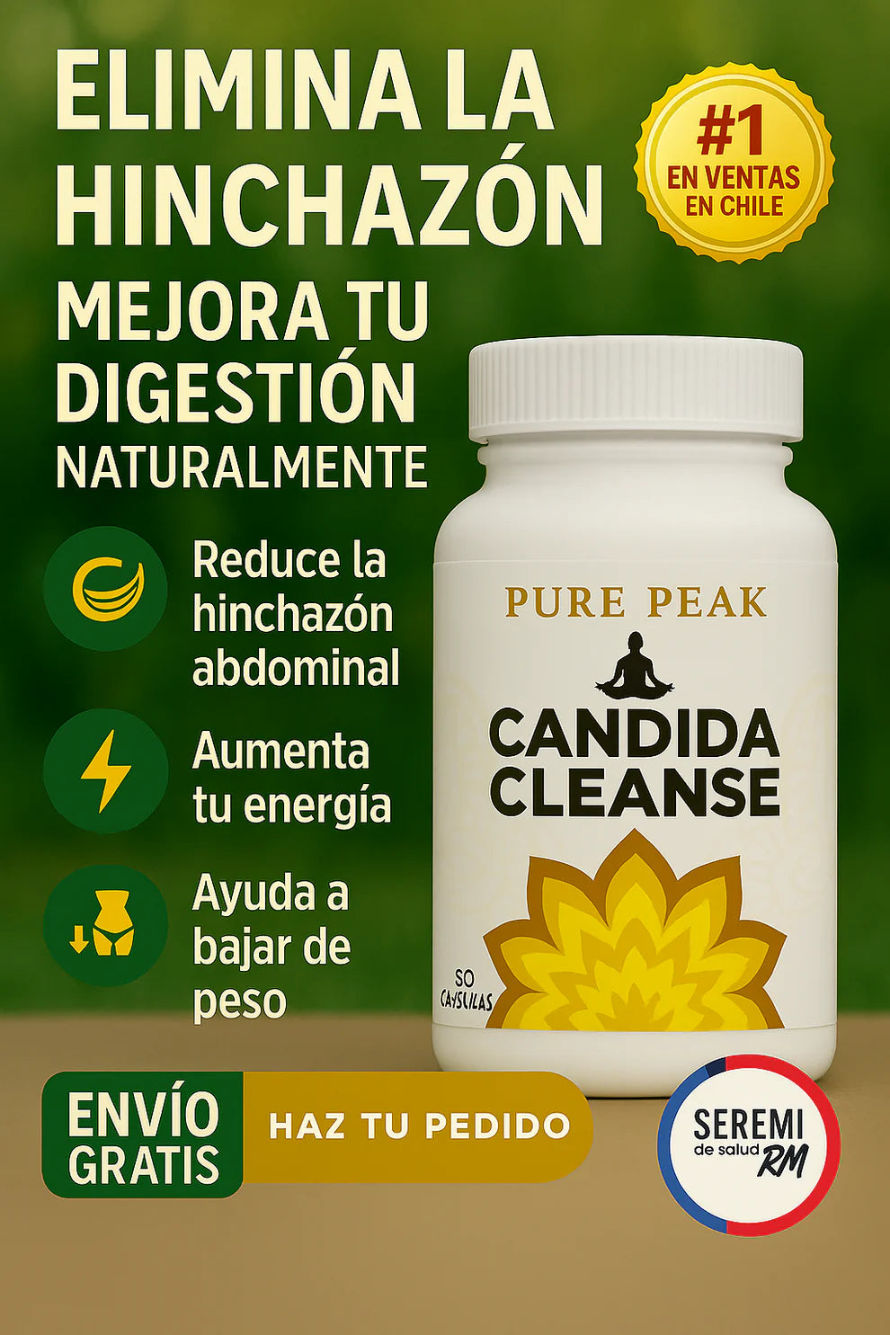 Candida Cleanse – Detox intestinal natural, menos hinchazón, más energía