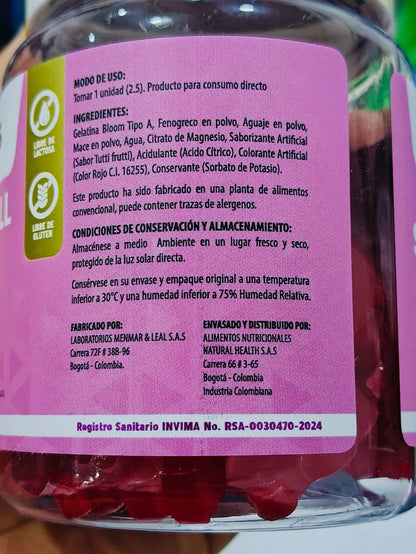 Gomitas para aumento de glúteos y busto x60